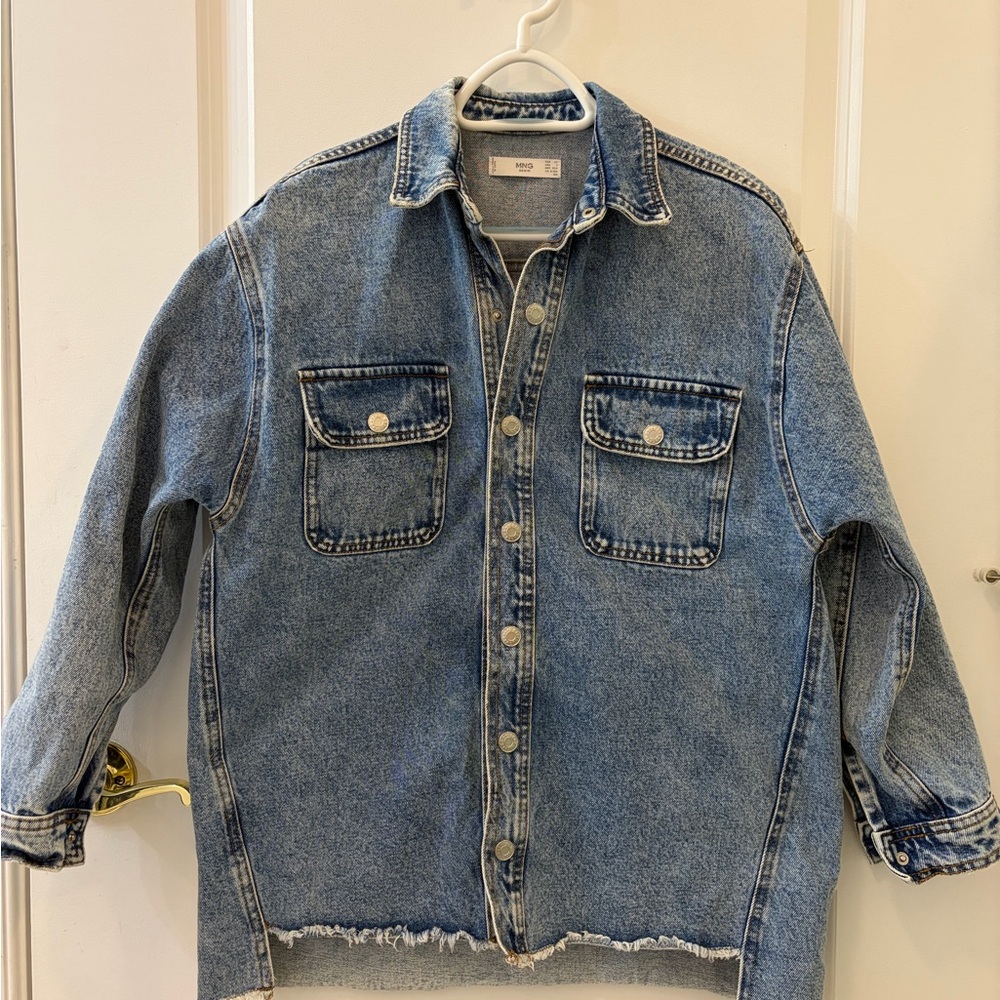 Mango Women's Denim Oversized Shirt Jacket